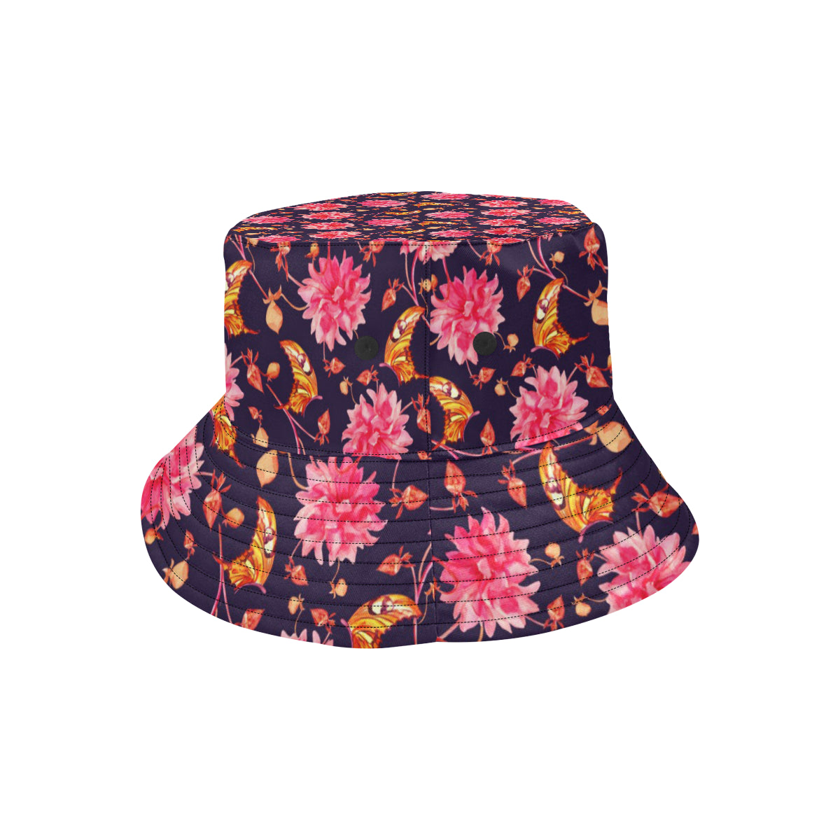 Dahlia Pattern Print Design DH03 Unisex Bucket Hat
