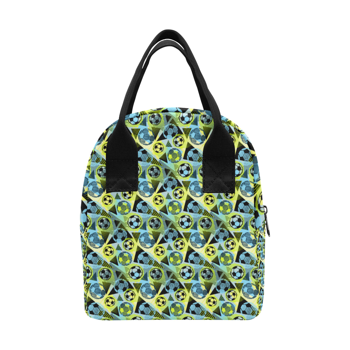 Soccer Ball Themed Print Design Insulated Lunch Bag