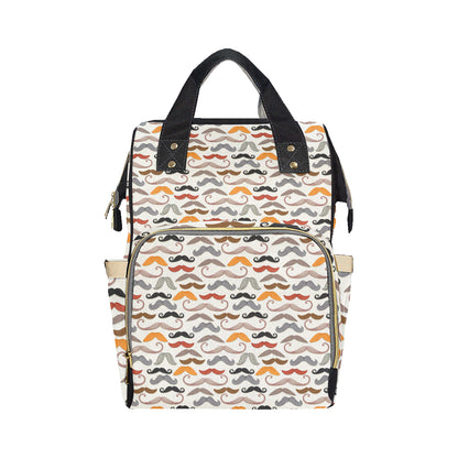 Mustache Pattern Print Design A02 Diaper Bag Backpack