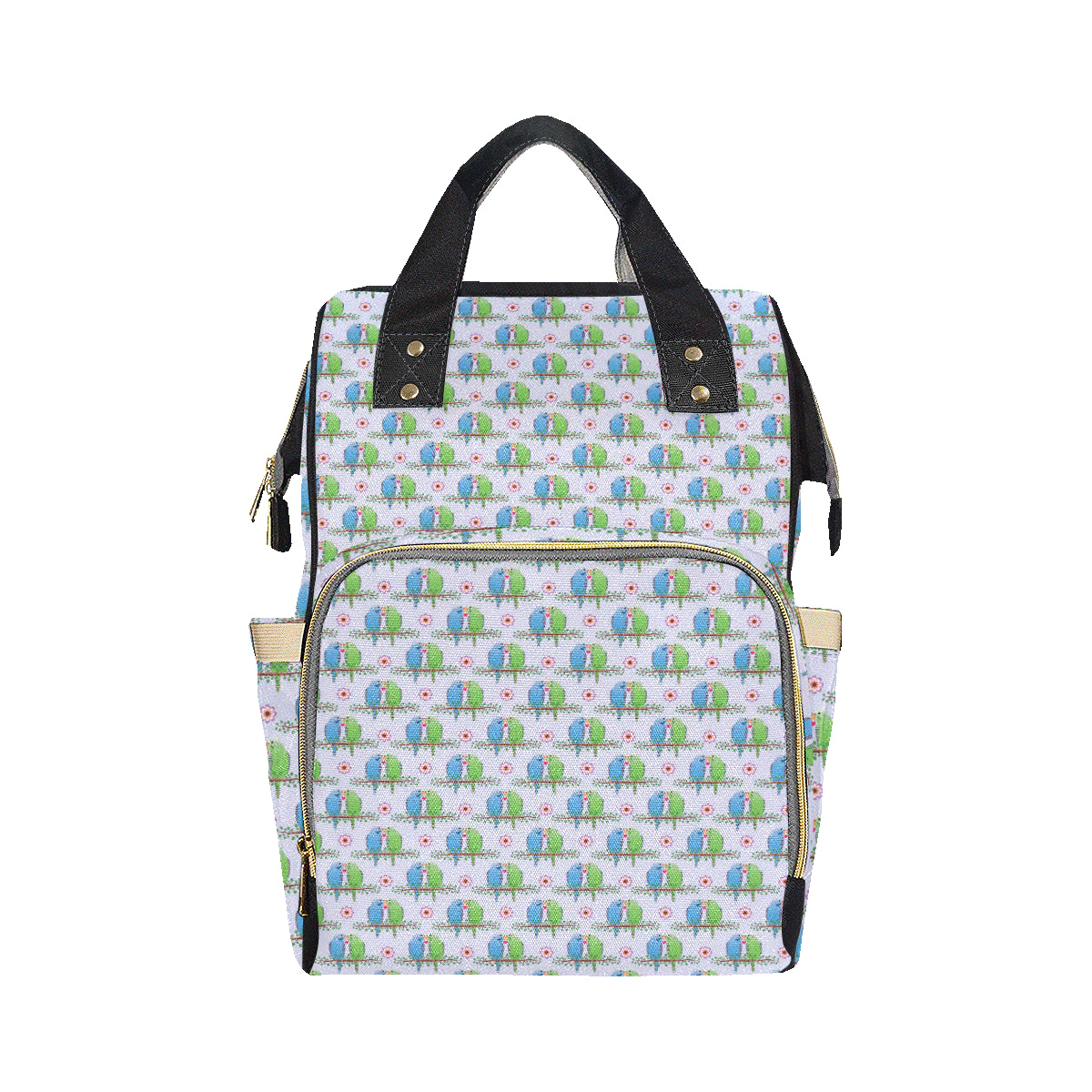 Budgerigar Pattern Print Design 05 Diaper Bag Backpack