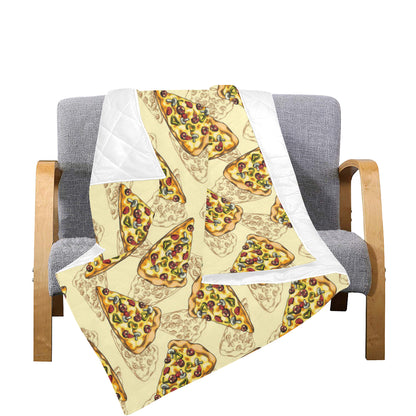 Pizza Pattern Print Design A01 Premium Quilt