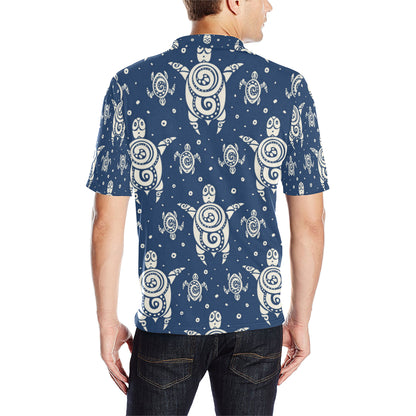 Sea Turtle Tribal Men Polo Shirt