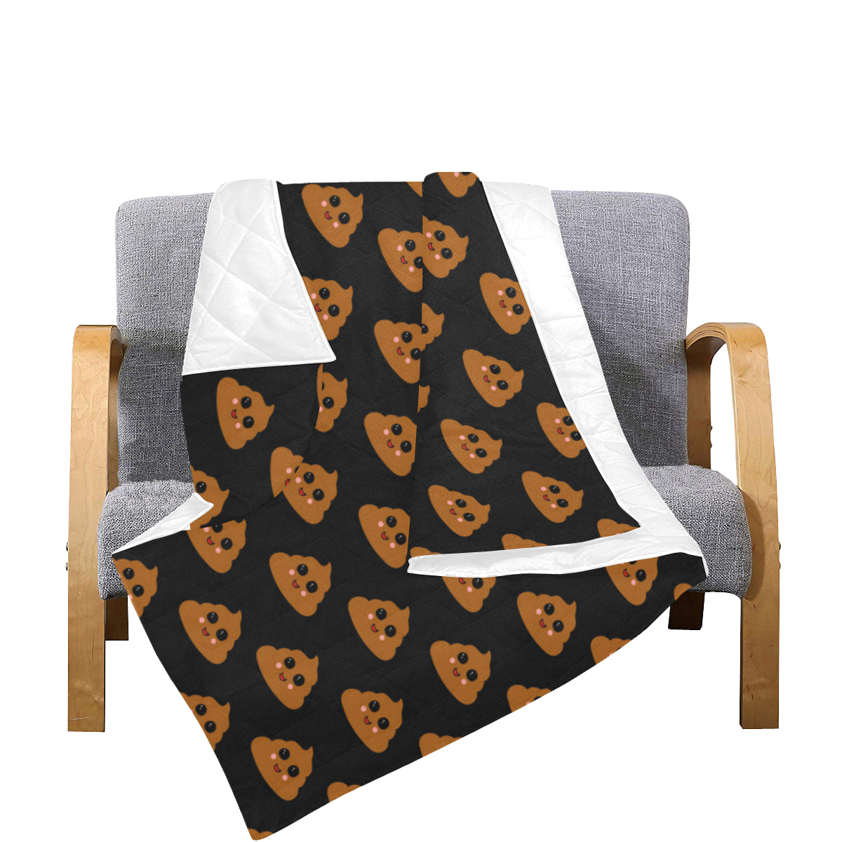 Poop Emoji Pattern Print Design A01 Premium Quilt