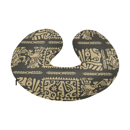 Mayan Pattern Print Design 02 U-Shaped Travel Neck Pillow