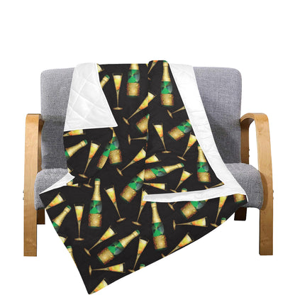 Champagne Pattern Print Design 02 Premium Quilt