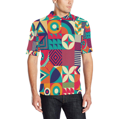 Mosaic Pattern Print Design 03 Men Polo Shirt