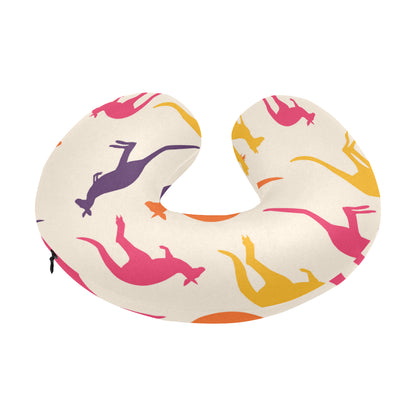 Kangaroos Pattern Print Design 01 U-Shaped Travel Neck Pillow