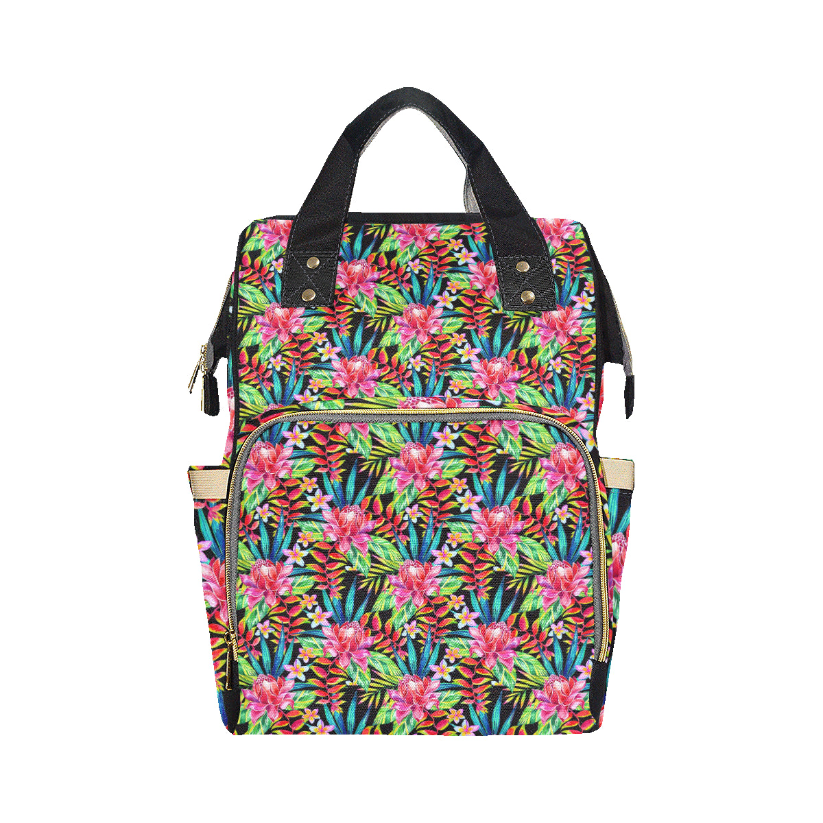 Heliconia Pattern Print Design HL02 Diaper Bag Backpack