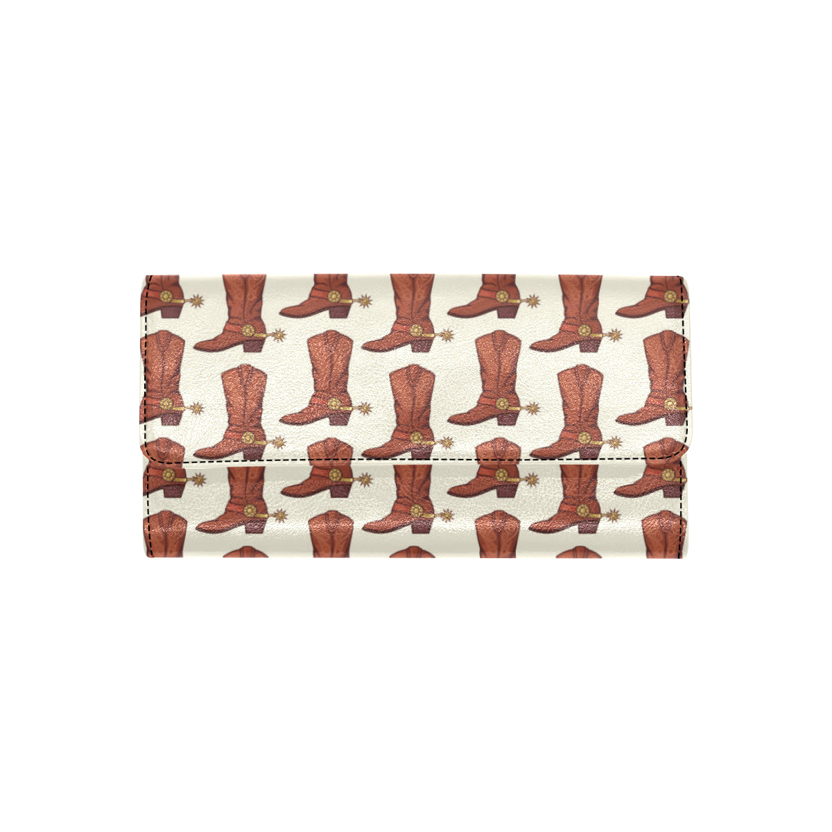 Cowboy Pattern Print Design 06 Women's Trifold Wallet