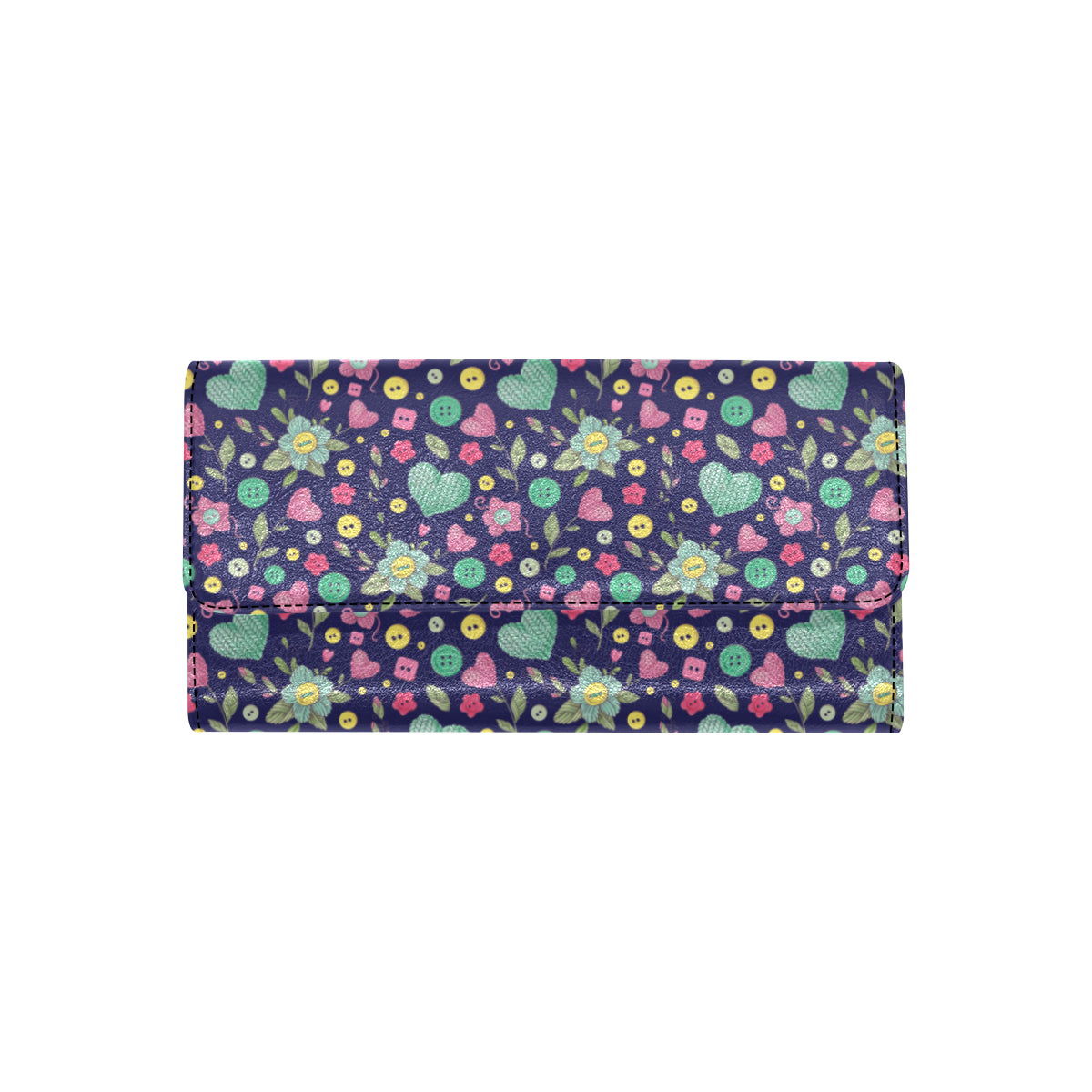Crochet Pattern Print Design 02 Women's Trifold Wallet