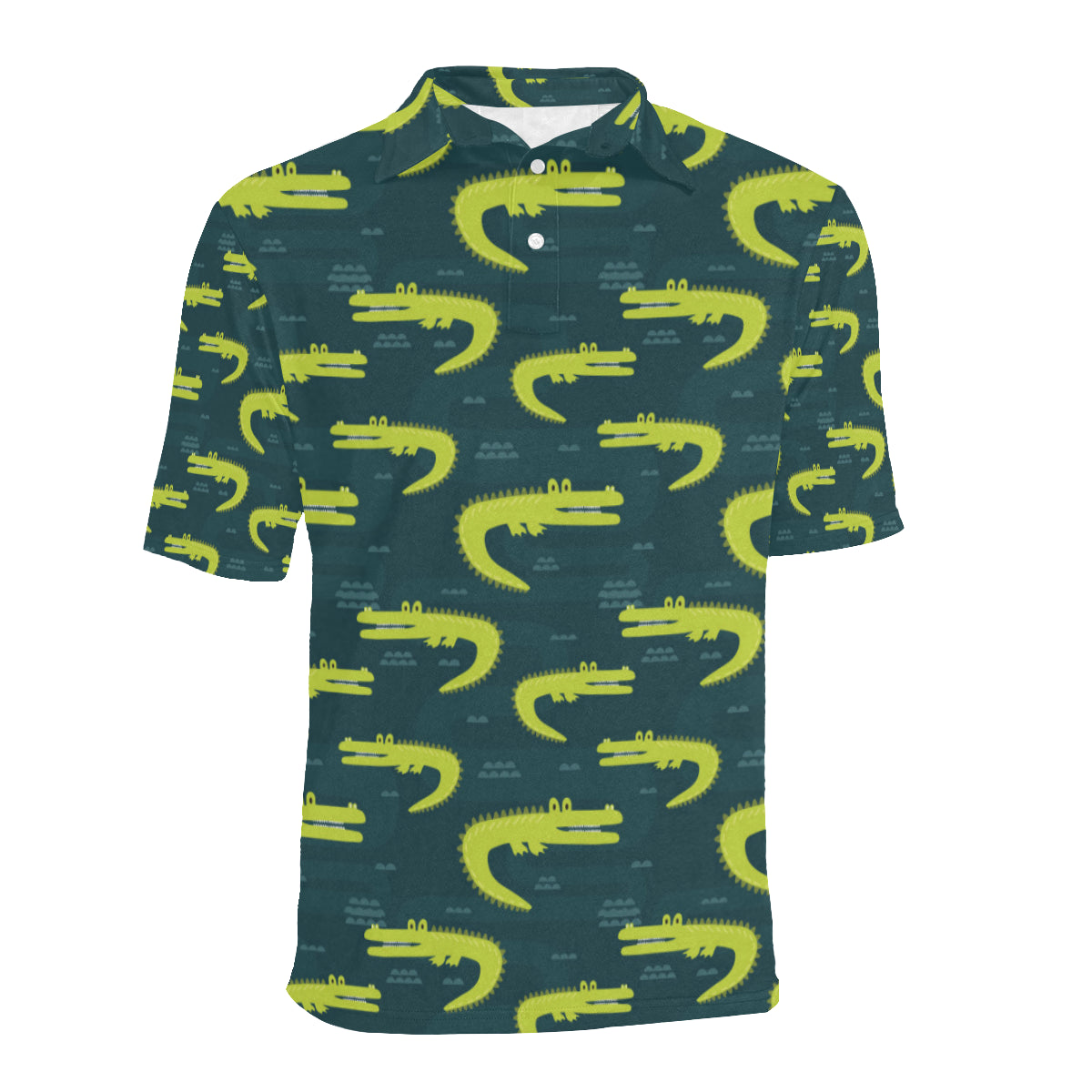 Alligator Pattern Print Design 03 Men Polo Shirt