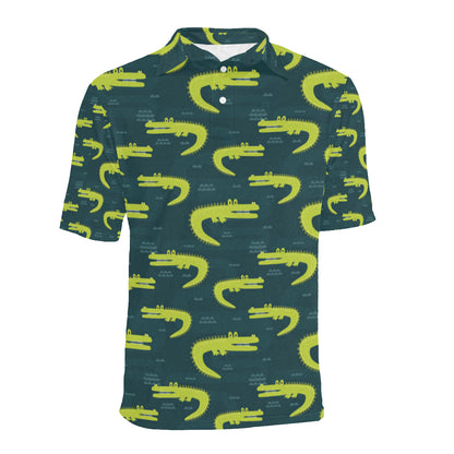 Alligator Pattern Print Design 03 Men Polo Shirt