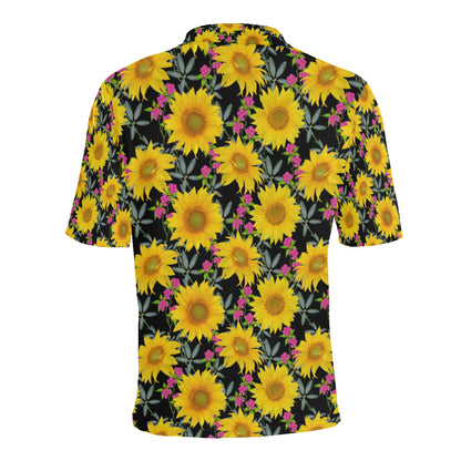 Sunflower Pattern Print Design SF014 Men Polo Shirt