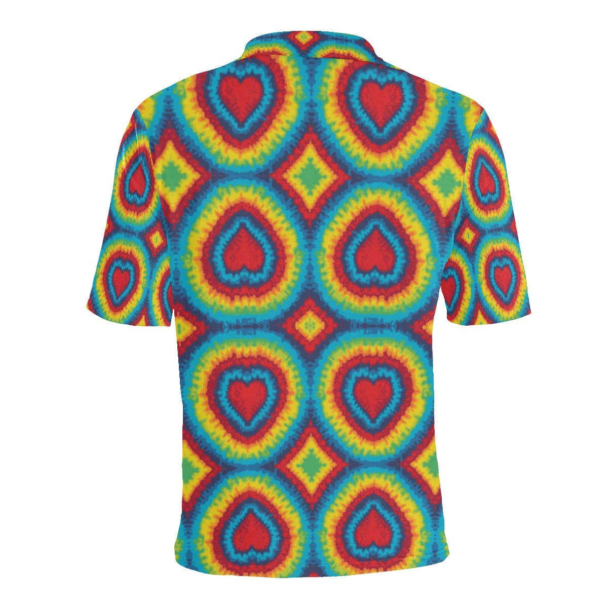 Tie Dye Heart shape Men Polo Shirt