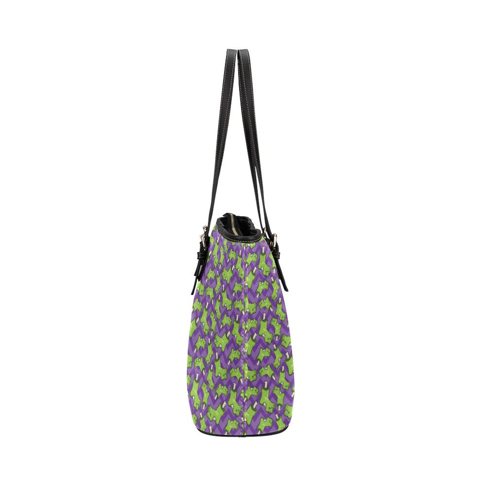 Zombie Foot Design Pattern Print Leather Tote Bag