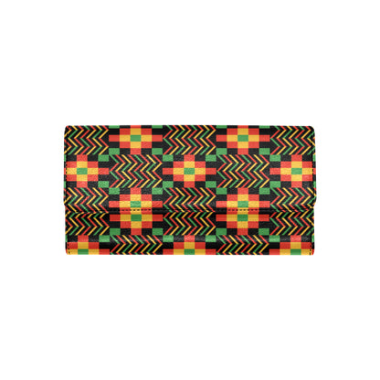 Kente Pattern Print Design 01 Women's Trifold Wallet