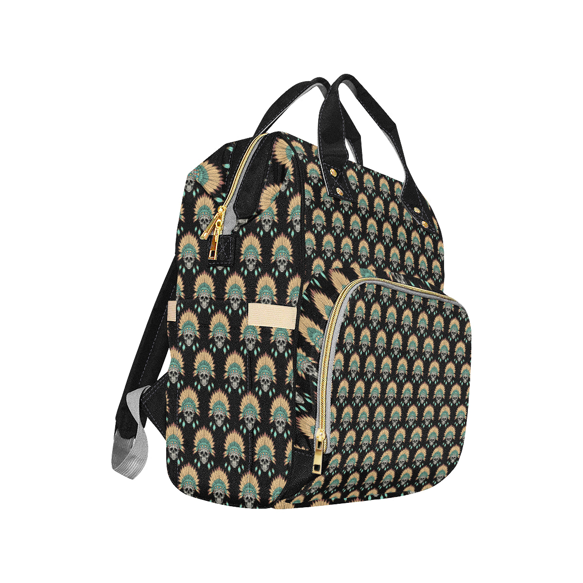 American indian Skull Pattern Diaper Bag Backpack