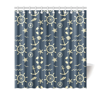 Nautical Pattern Print Design A01 Shower Curtain