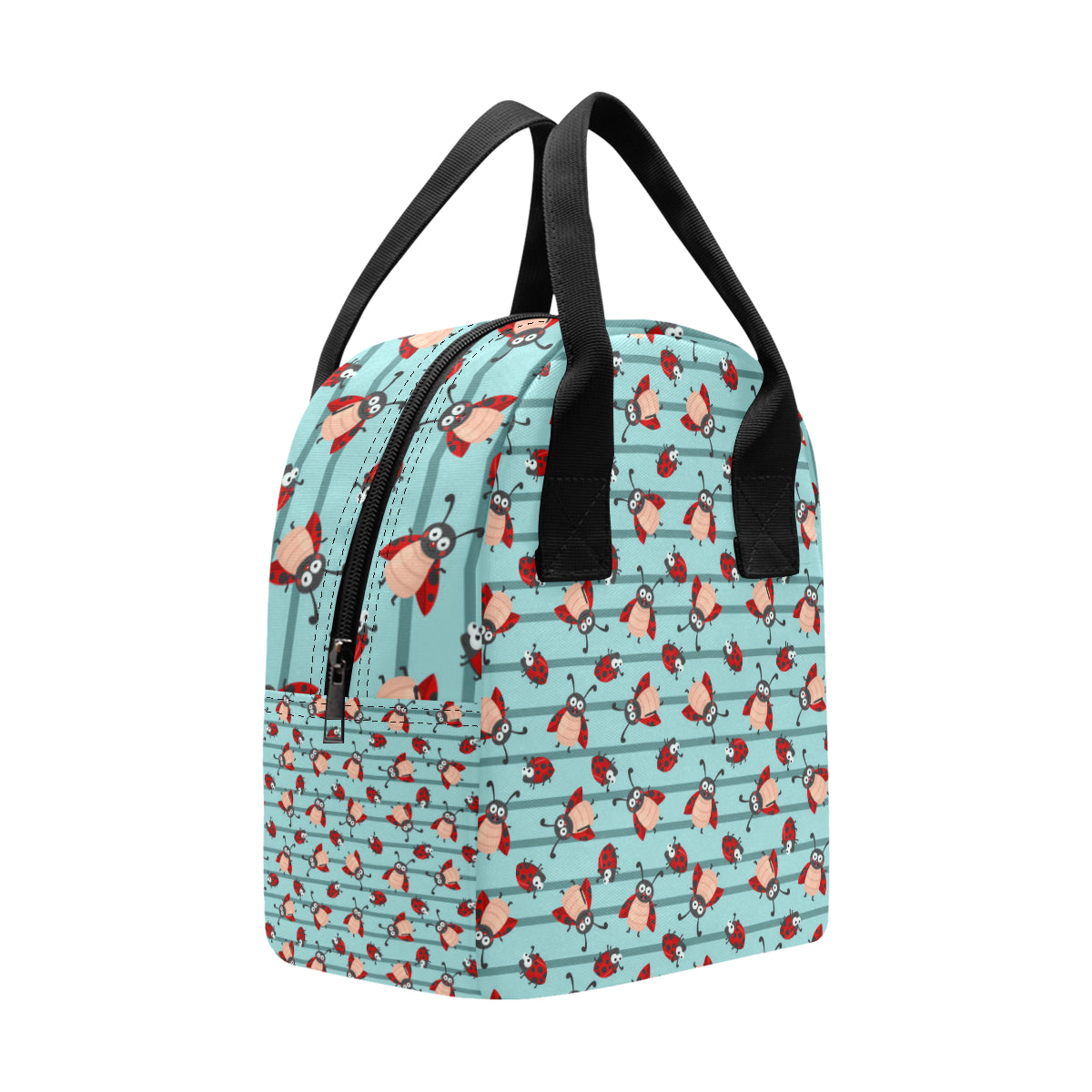 Ladybug Happy Print Pattern Insulated Lunch Bag