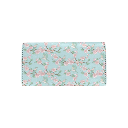 Cherry Blossom Pattern Print Design 02 Women's Trifold Wallet