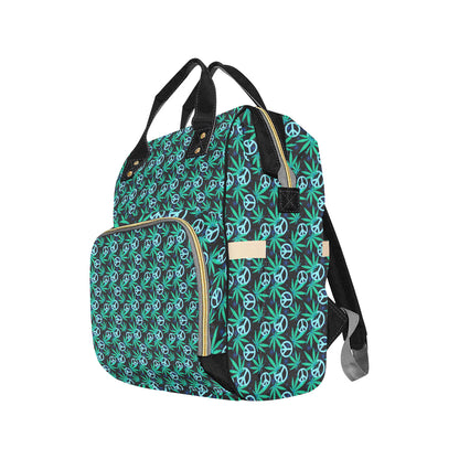 Peace Sign Themed Design Print Diaper Bag Backpack