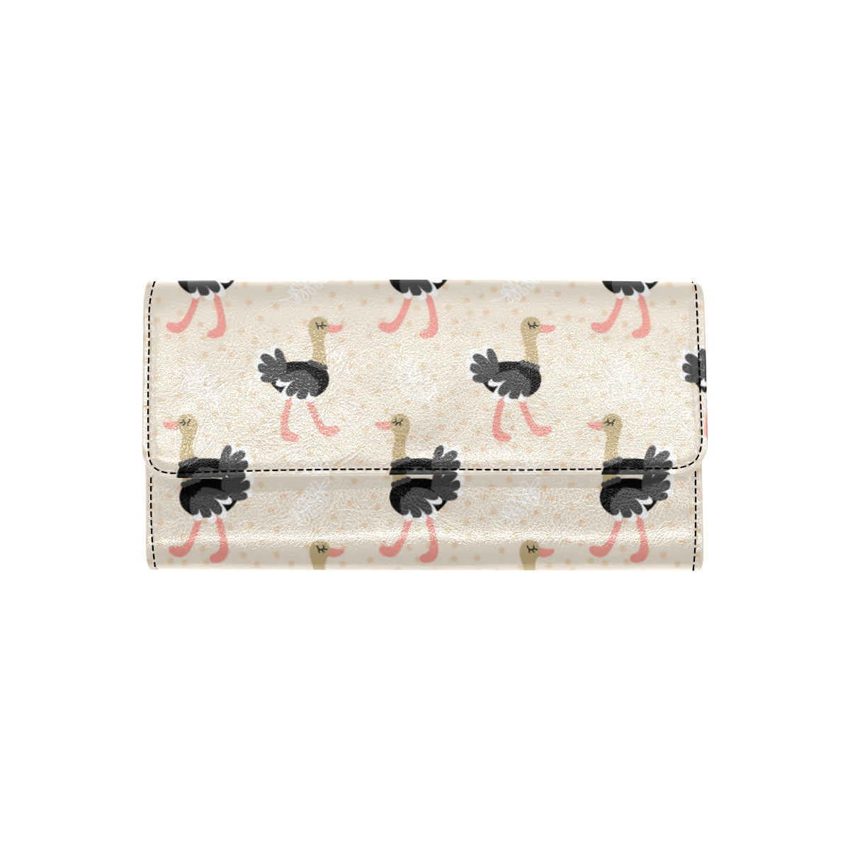 Ostrich Pattern Print Design 02 Women's Trifold Wallet