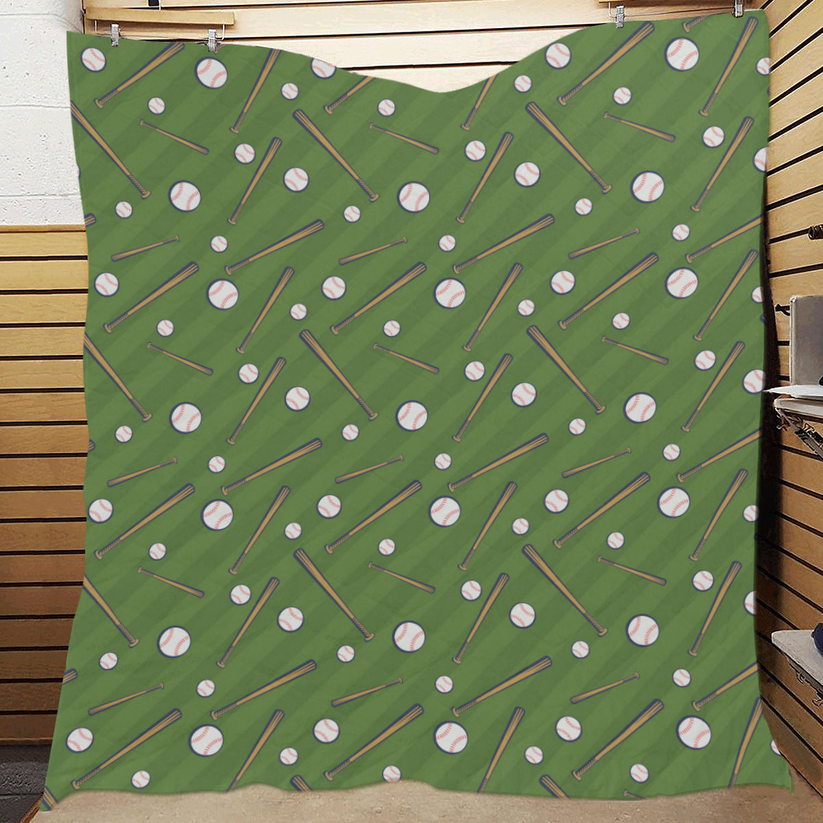 Baseball Pattern Print Design 02 Premium Quilt
