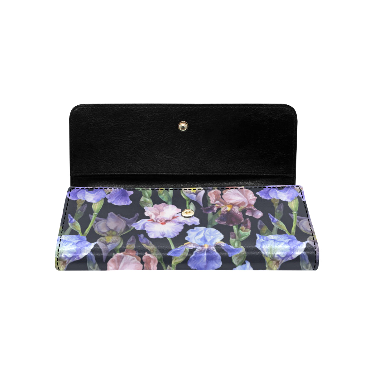Iris Pattern Print Design IR04 Women's Trifold Wallet