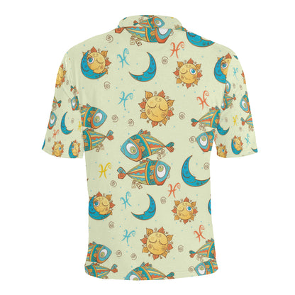Pisces Pattern Print Design A03 Men Polo Shirt