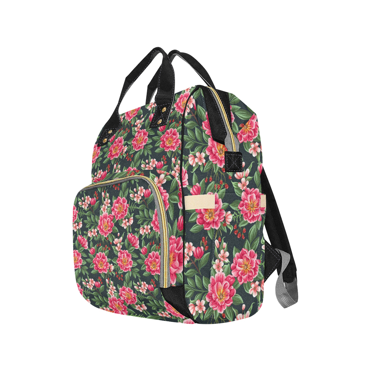 Summer Floral Pattern Print Design SF06 Diaper Bag Backpack