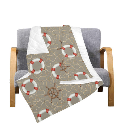 Nautical Pattern Print Design A02 Premium Quilt