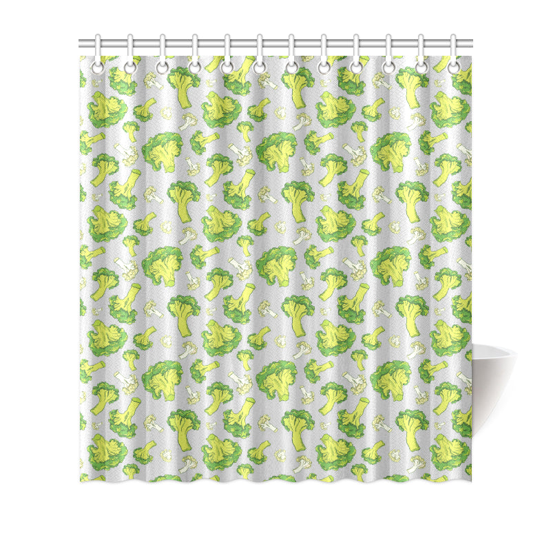 Broccoli Pattern Print Design 03 Shower Curtain