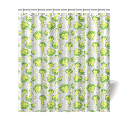Broccoli Pattern Print Design 03 Shower Curtain