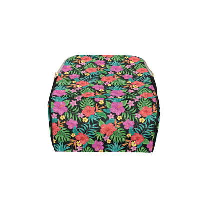 Hibiscus Red Hawaiian Flower Diaper Bag Backpack