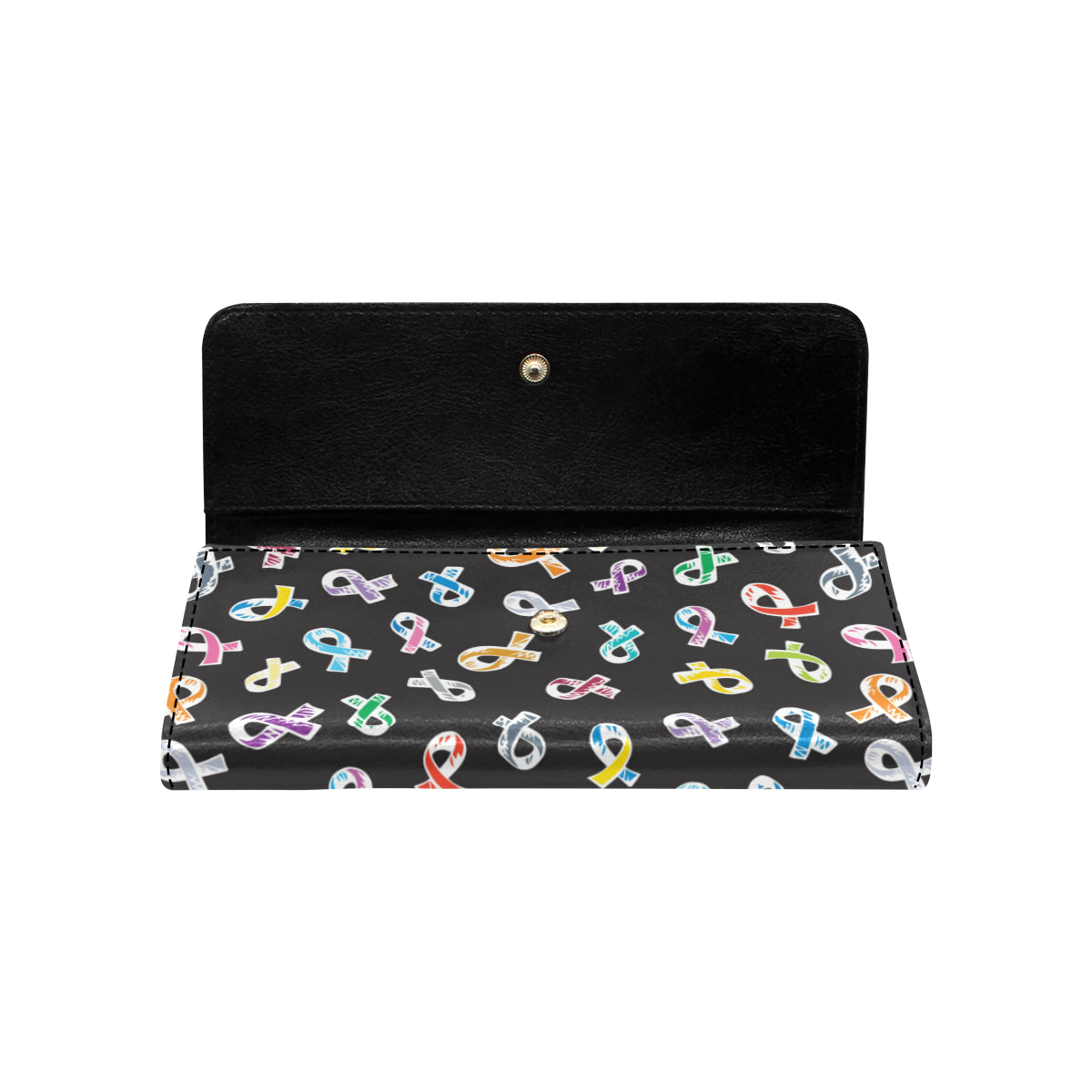 Cancer Awareness Pattern Print Design 02 Women's Trifold Wallet