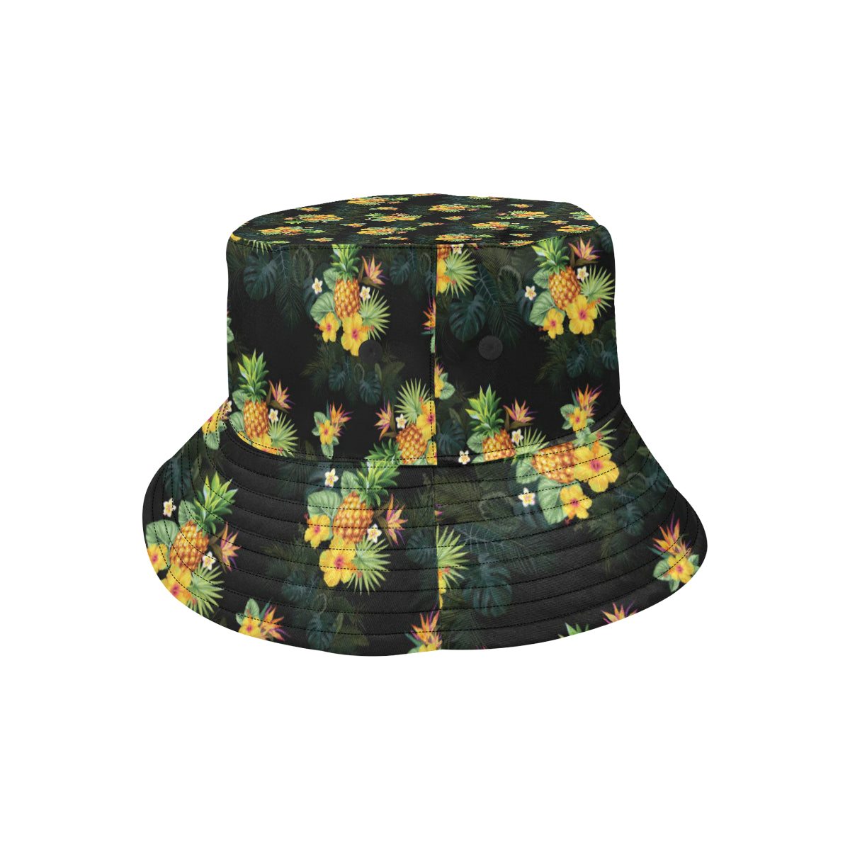Pineapple Tropical Flower Print Pattern Unisex Bucket Hat