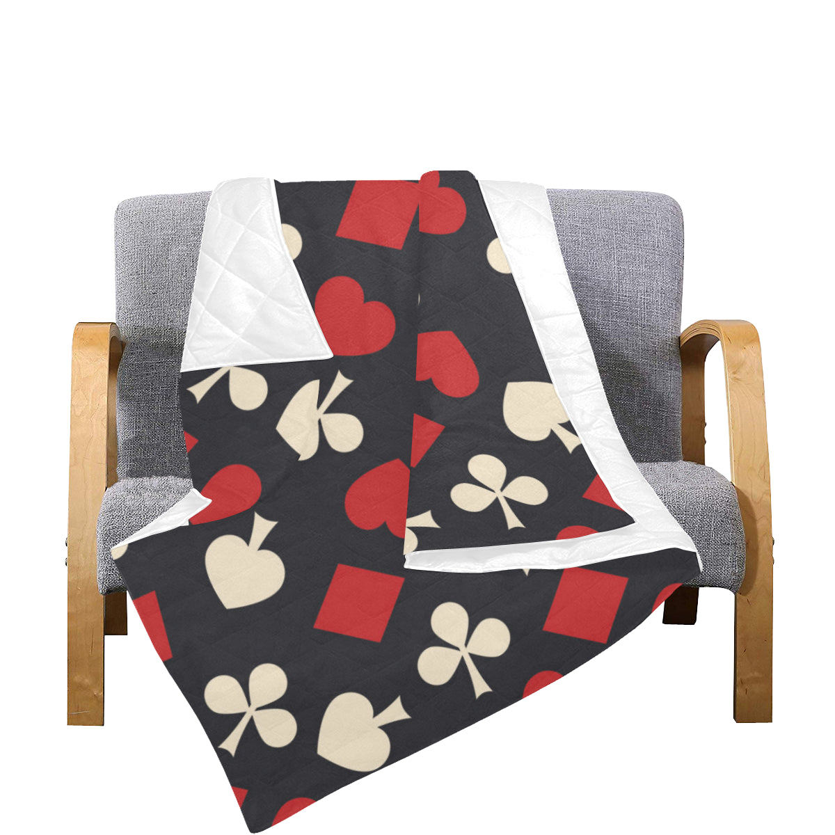 Poker Cards Pattern Print Design A02 Premium Quilt