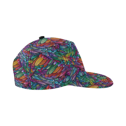 Feather Multicolor Design Print Snapback Cap