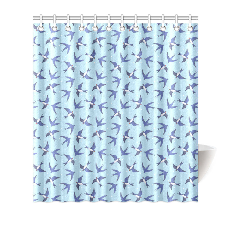 Swallow Bird Pattern Print Design 06 Shower Curtain
