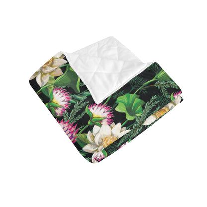 Water Lily Pattern Print Design WL010 Premium Quilt
