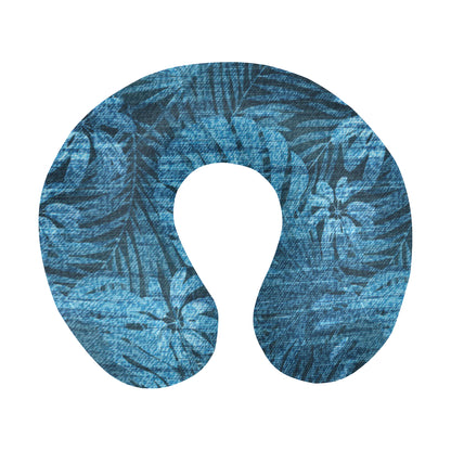 Jean Tropical Pattern Print Design 04 U-Shaped Travel Neck Pillow