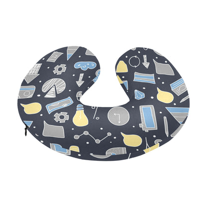 Accounting Financial Pattern Print Design 04 U-Shaped Travel Neck Pillow