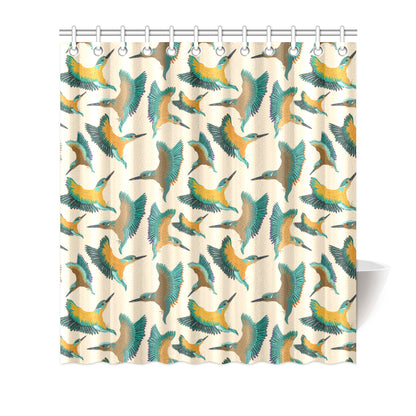 Kingfisher Pattern Print Design 02 Shower Curtain