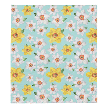 Daffodils Pattern Print Design DF07 Premium Quilt
