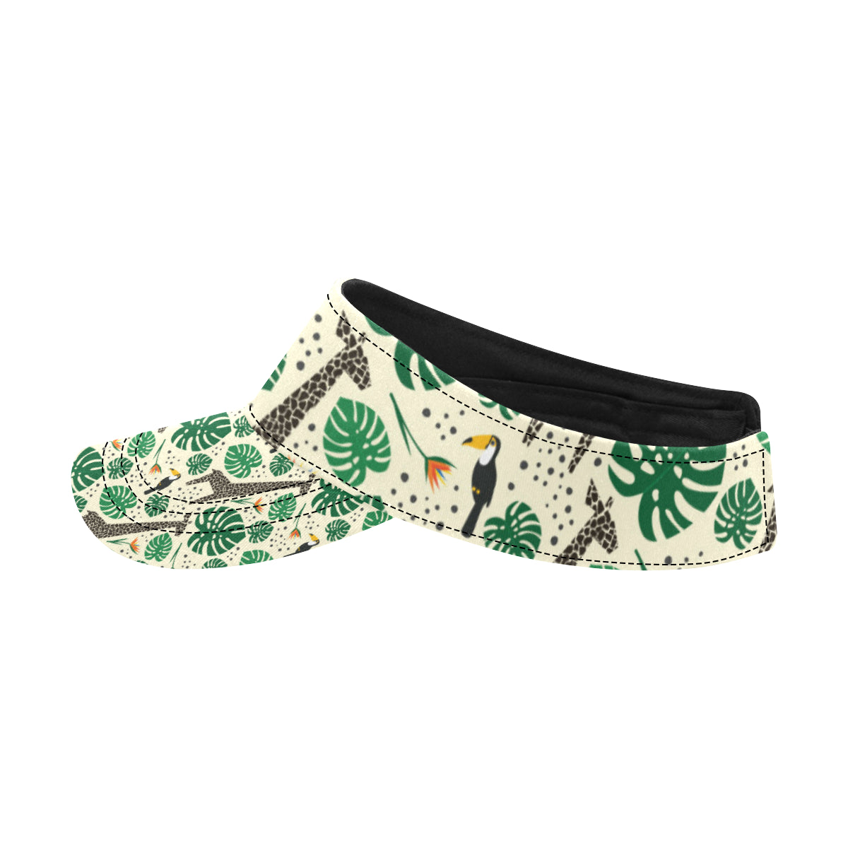 Rainforest Giraffe Pattern Print Design A02 Unisex Sun Visor