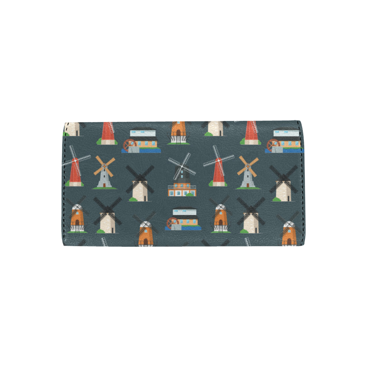 Windmill Pattern Print Design 04 Women's Trifold Wallet