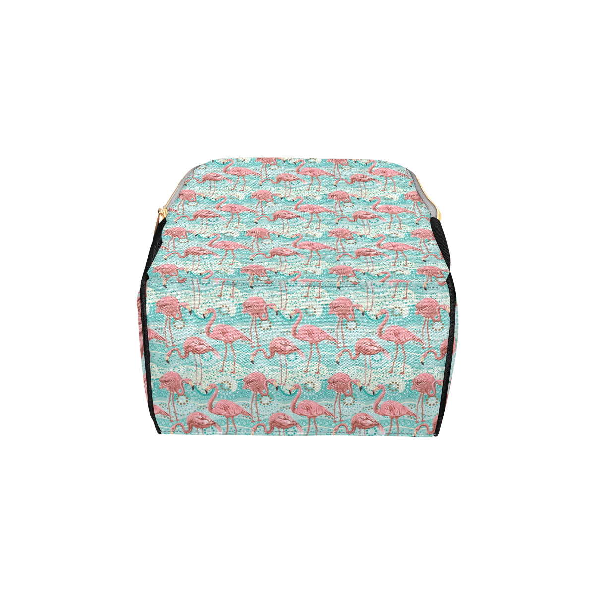 Flamingo Background Themed Print Diaper Bag Backpack