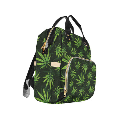 Pot Leaf Pattern Print Design A03 Diaper Bag Backpack