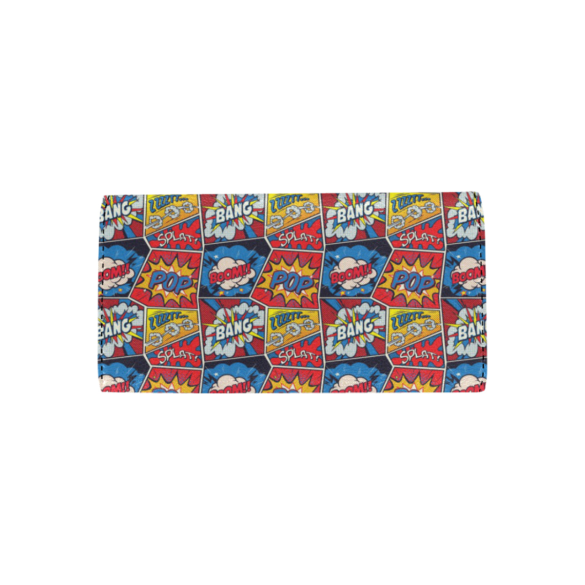Comic Book Pattern Print Design 03 Women's Trifold Wallet
