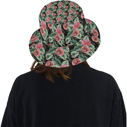 Dahlia Pattern Print Design DH06 Unisex Bucket Hat